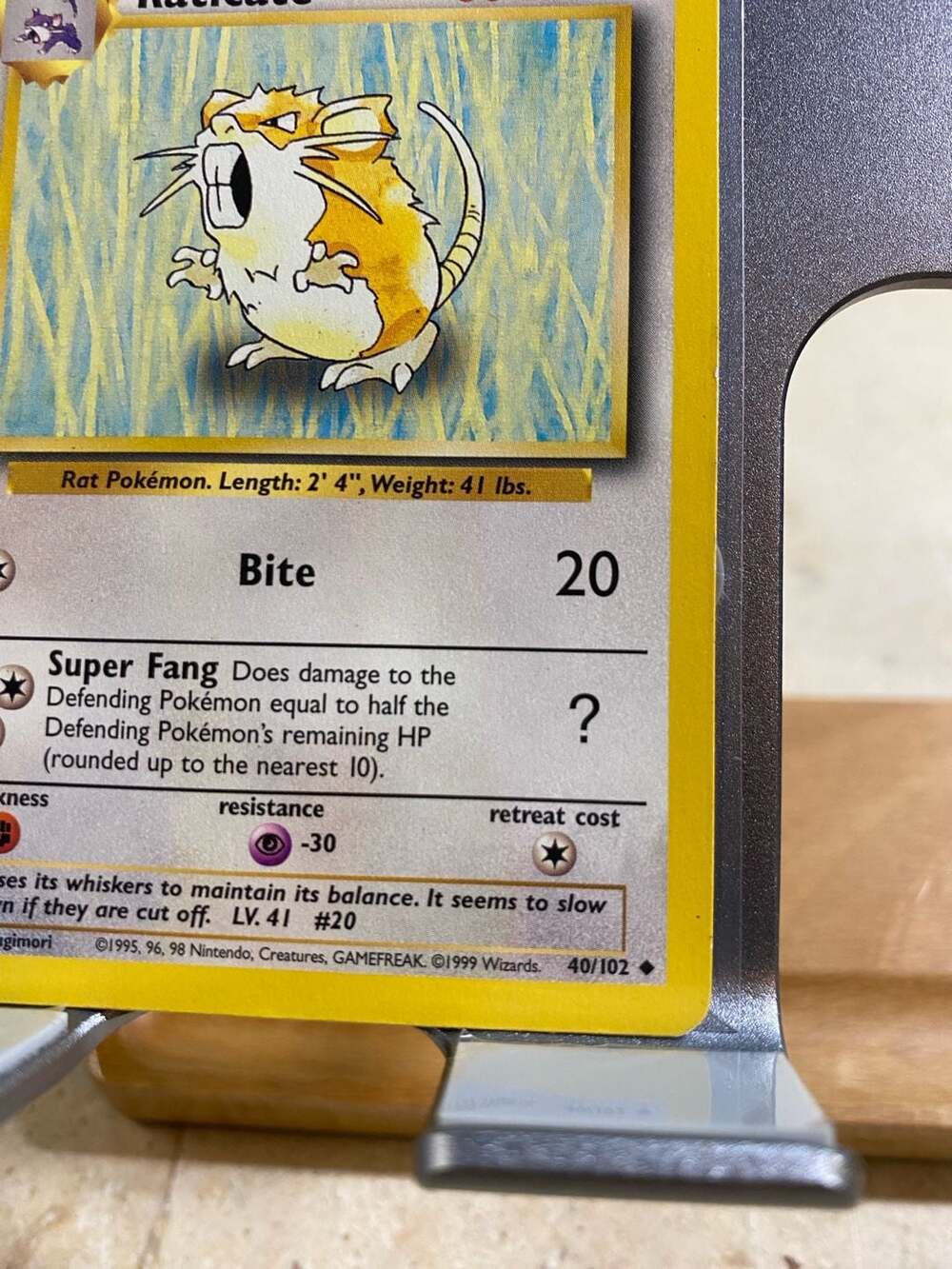 1999 Pokemon Base Set Raticate 40/102 - Picture 3 of 10